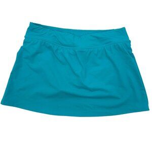 NWOT Lands End Womens Turquoise Active Swim Skirt Built-In Briefs Size 6